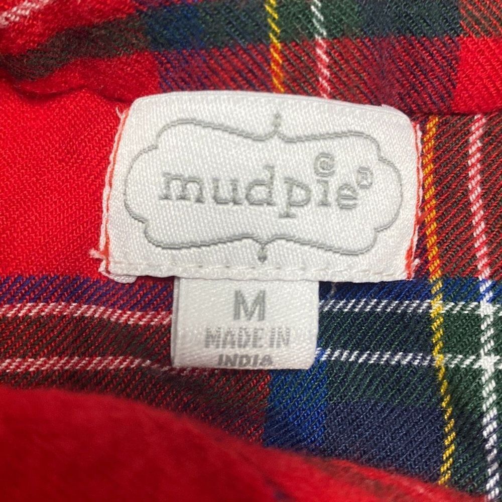 Mudpie Red Plaid Button Front Ruffle Bottom Top S… - image 5